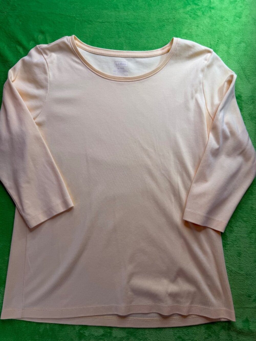 L.L. Bean Women's Cream 3/4 Sleeve Top Size XL